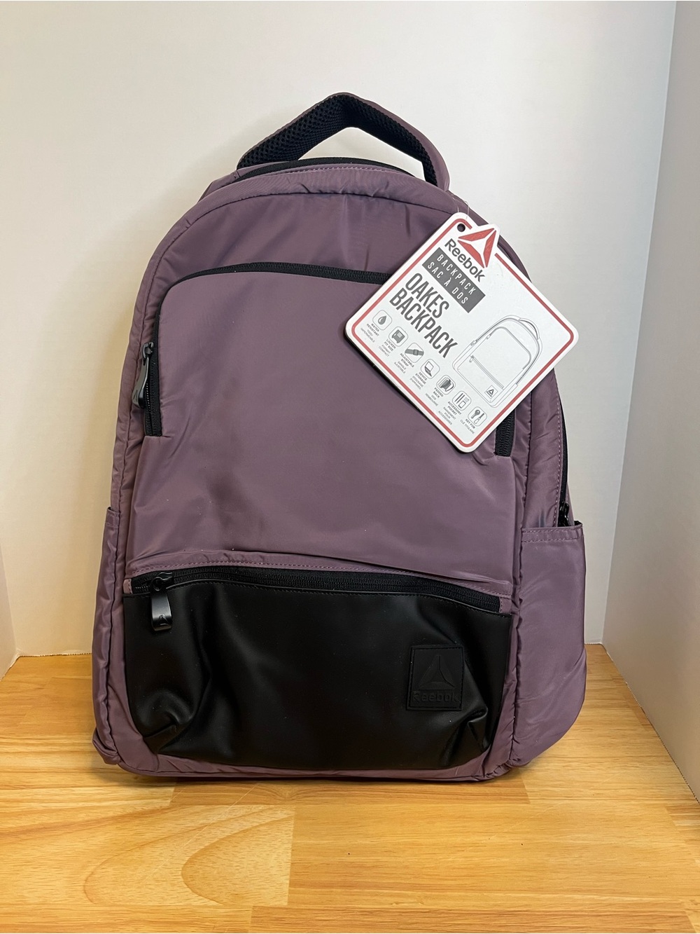 Reebok Men's Dusky Purple Backpack with Black Front Pocket